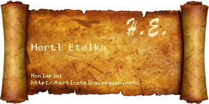 Hertl Etelka névjegykártya